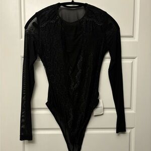 Elegant Black Lace Bodysuit